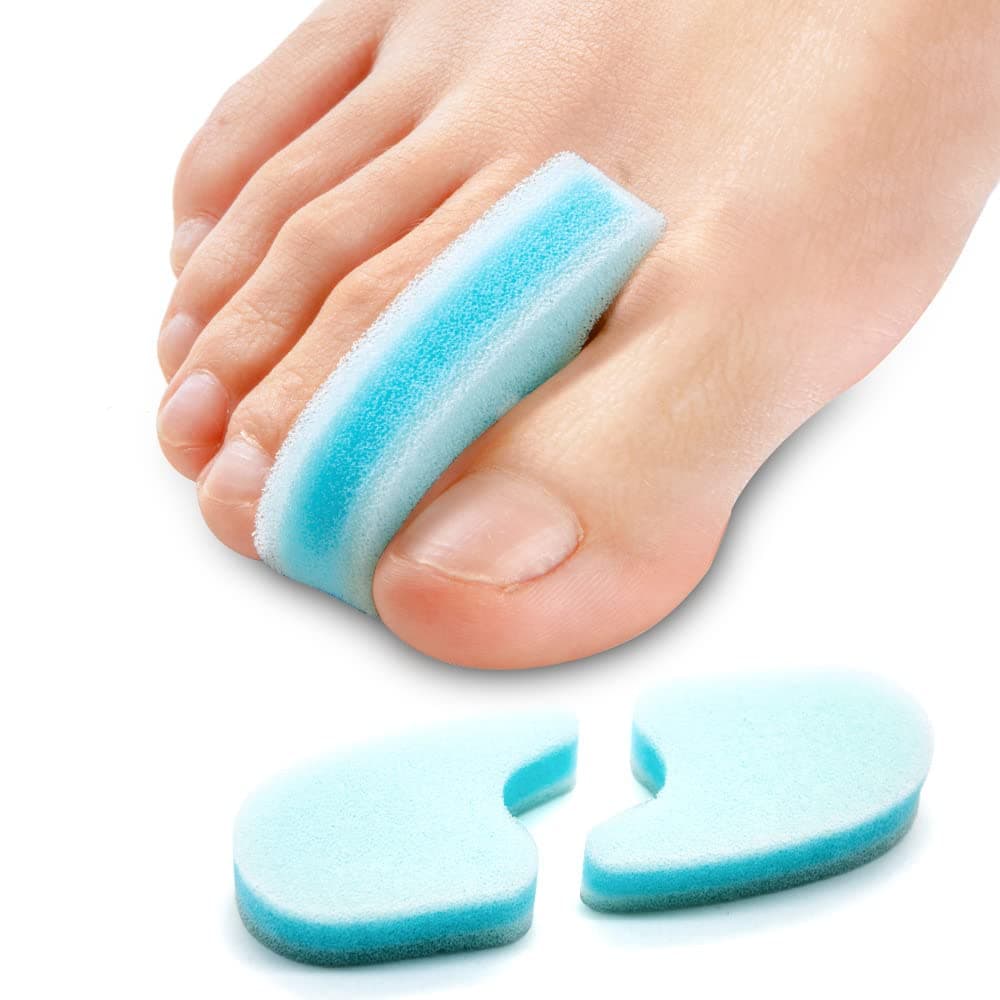 Sumiwish Foam Toe Separators, 10 Pack Soft Breathable Toe Spacers, Toe Separators for Overlapping Toes, Reduce Friction and Relieve Corns Pain, Overlapping Toes Corrector - Blue
