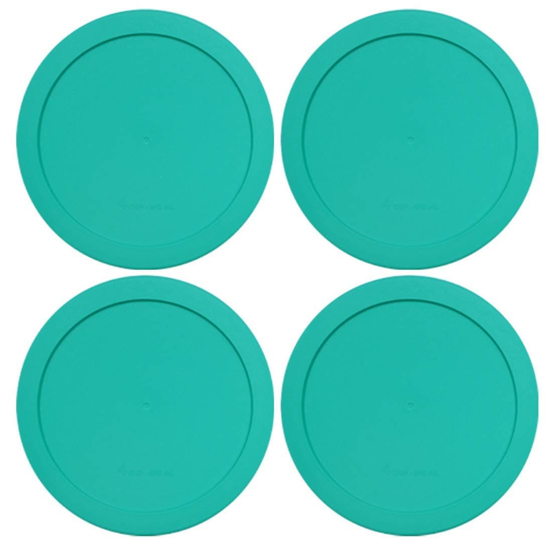 Lids for Pyrex and Anchor Round Glass Containers (4-Cups, Green-4PK)