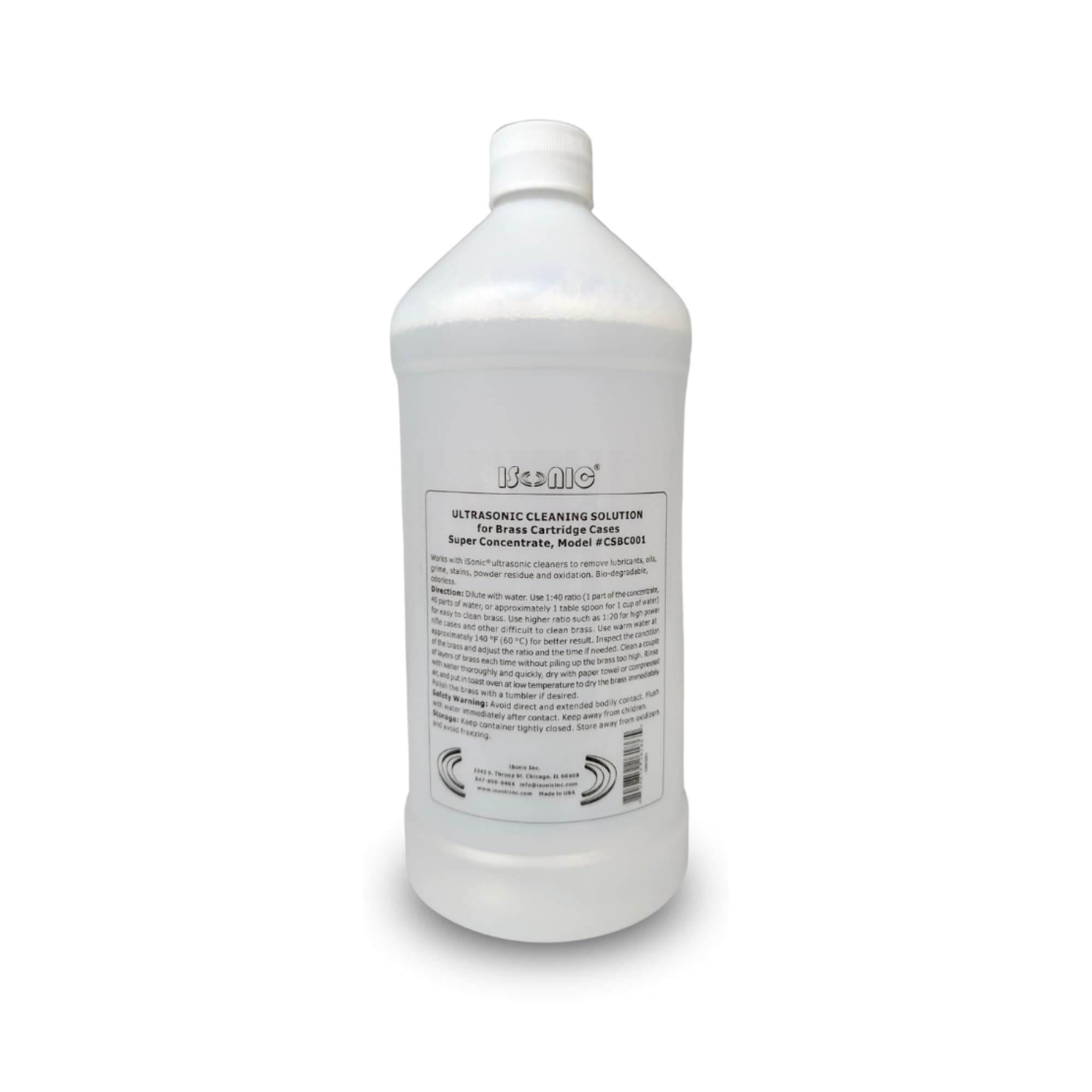 iSonic CSBC001 Ultrasonic Brass Cleaning Solution Super Concentrate, 1Qt Bottle