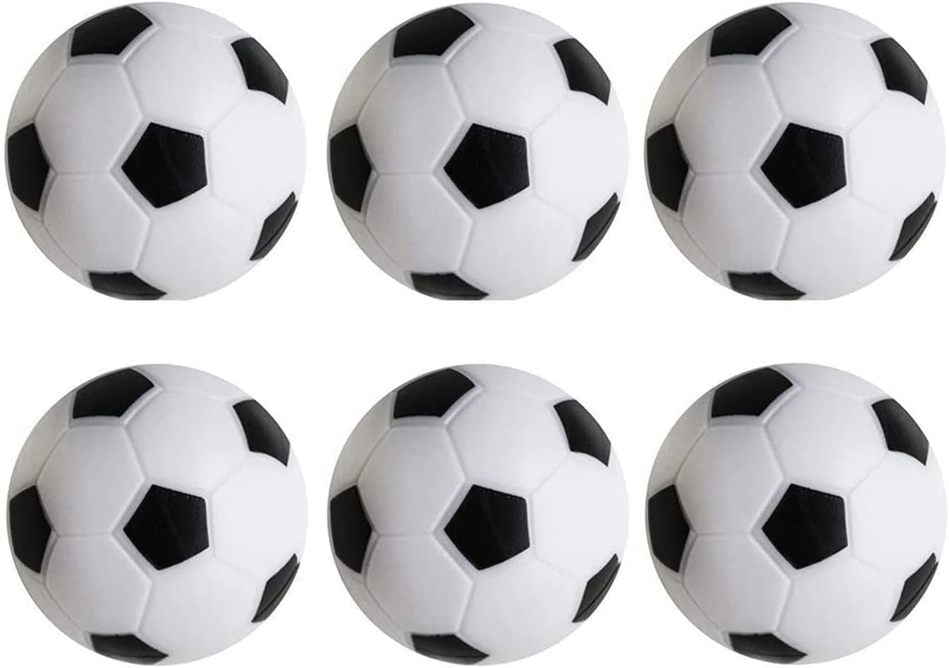 Foosball Table Replacement Foosballs, 36mm Game Table Size Black and White Tabletop Soccer Balls