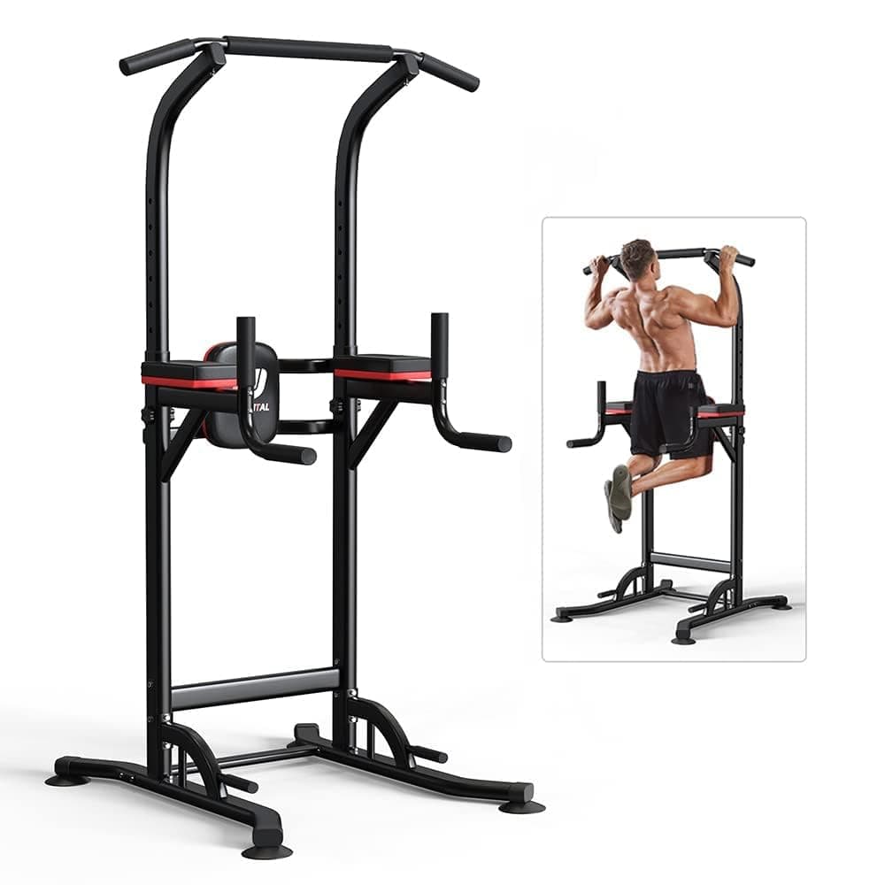 Wesfital Pull Up Bar Dip Bar Dip Station,Power Tower Dip Stand Multi-Function Workout Station Fitness Exercise Equipment for Men Women Home Gym