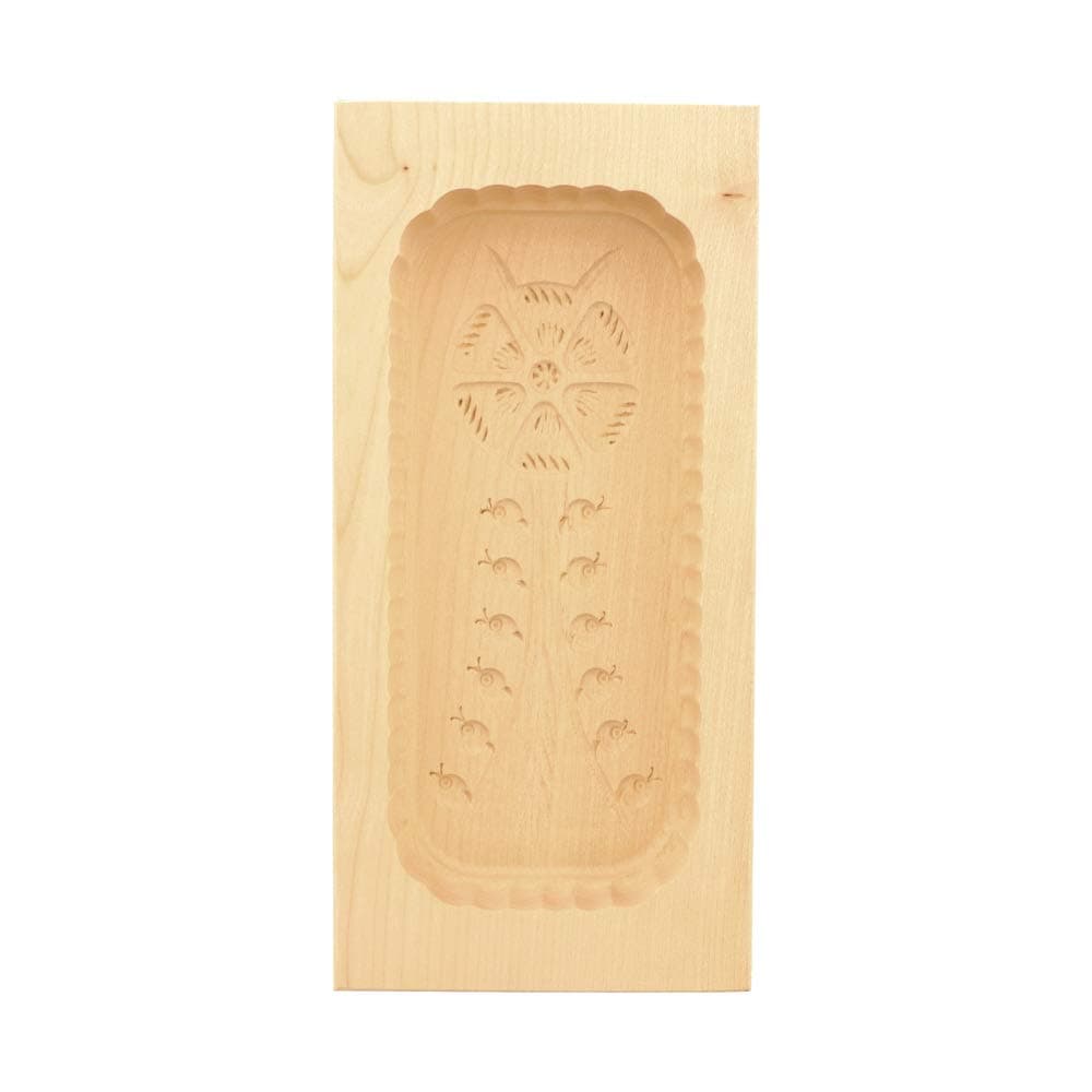 Butter mould, square, 500g, maple, bouquet