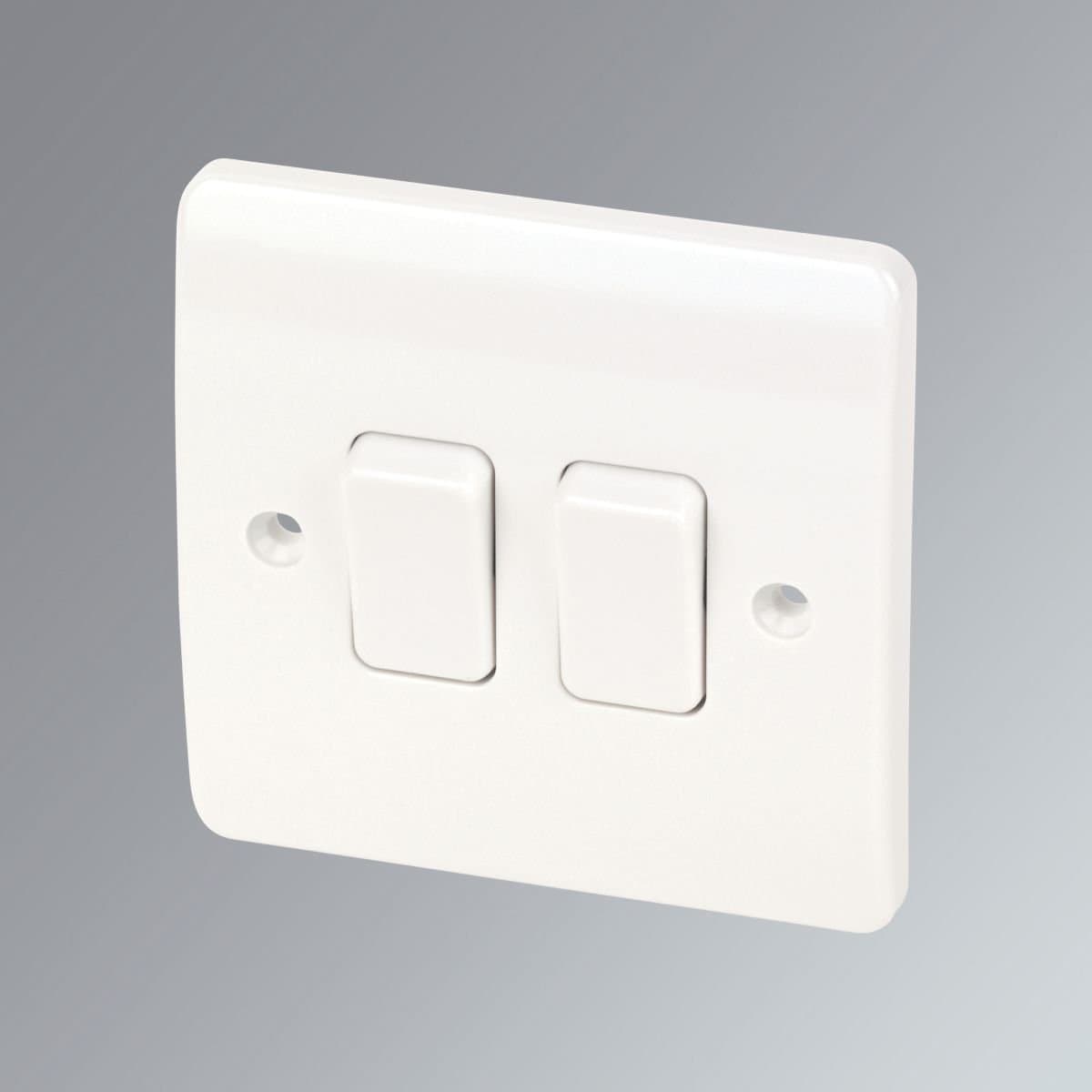2-Gang 2-Way 10AX Light Switch White by MK