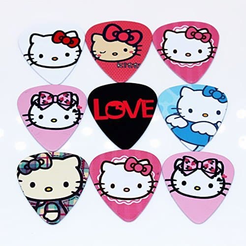 Hello Kitty Guitar Picks Medium Gauge 0.71 mm 10 pack Bass Plectrum Two Side Printing