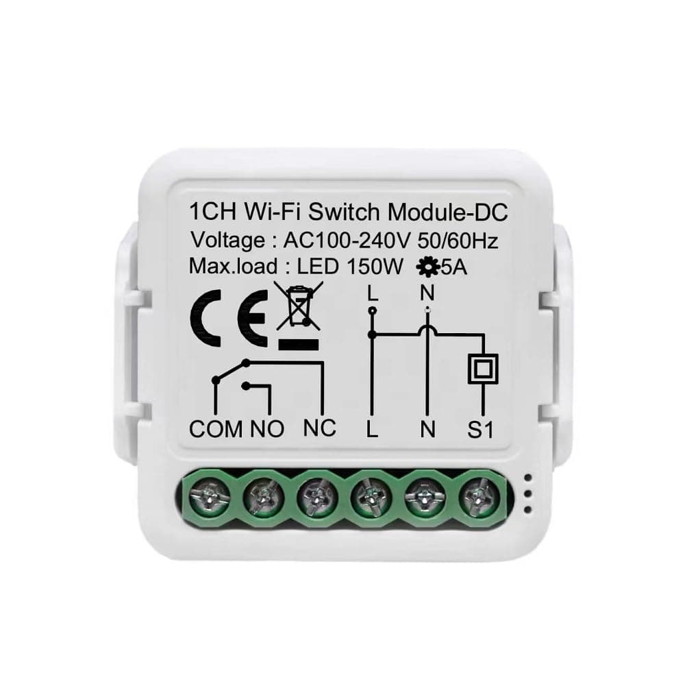 Tuya Smart Life app WiFi Relay Switch Module,1 Channel AC 100-240V Dry Contact Passive Out,Work with Alexa