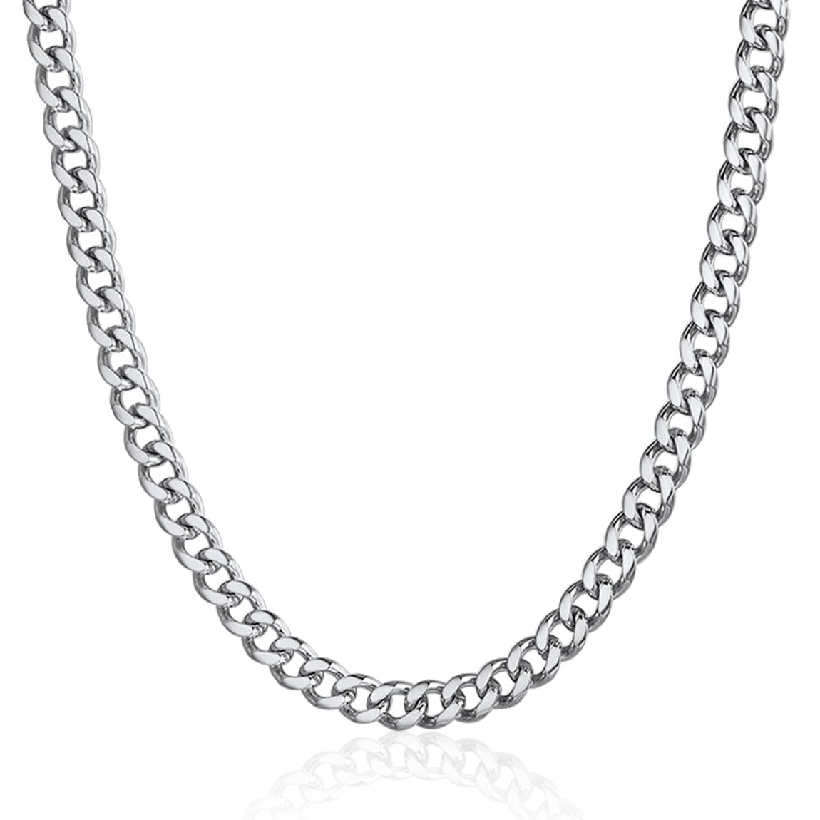 Stainless Steel Cuban Link Chains for Men, 4.8/6/10/14mm Width Cuban Chain Necklace, Black/18K Gold Plated/Silver No Tarnish Chains Jewelry for Men, 18-30 inch Length Hip Hop Miami Necklace, Send Gift Box