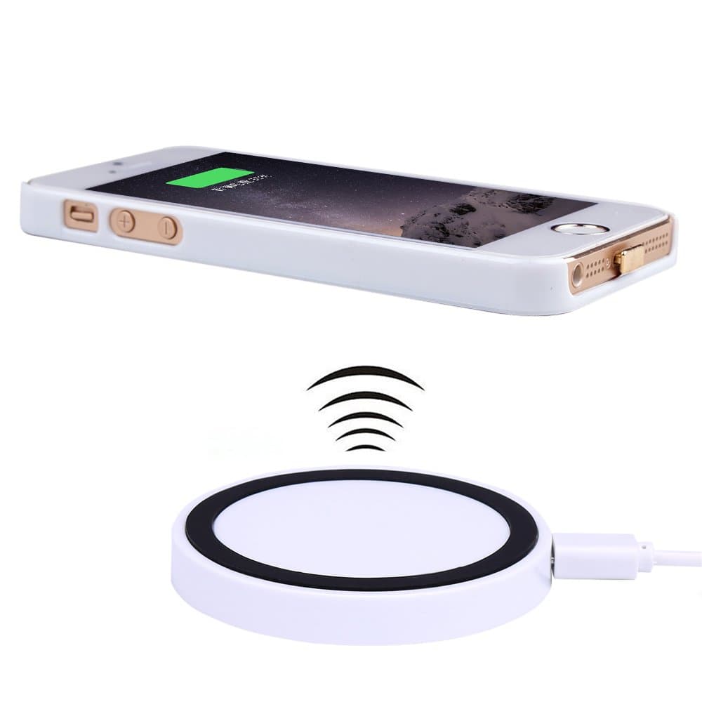 Antye Qi Wireless Charger Pack for iPhone 5, 5S, SE, Including Wireless Charging Pad and Wireless Charging Protective Phone Case