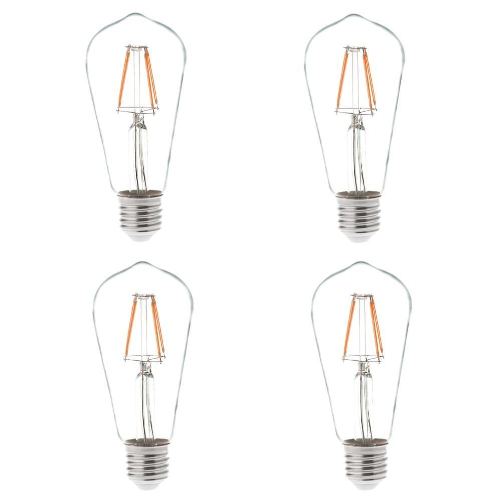 HERO-LED ST18-DS-4W-WW27 Dimmable ST18 E26/E27 4W Edison Style LED Vintage Antique Filament Bulb, 40W Equivalent, Warm White 2700K, 4-Pack