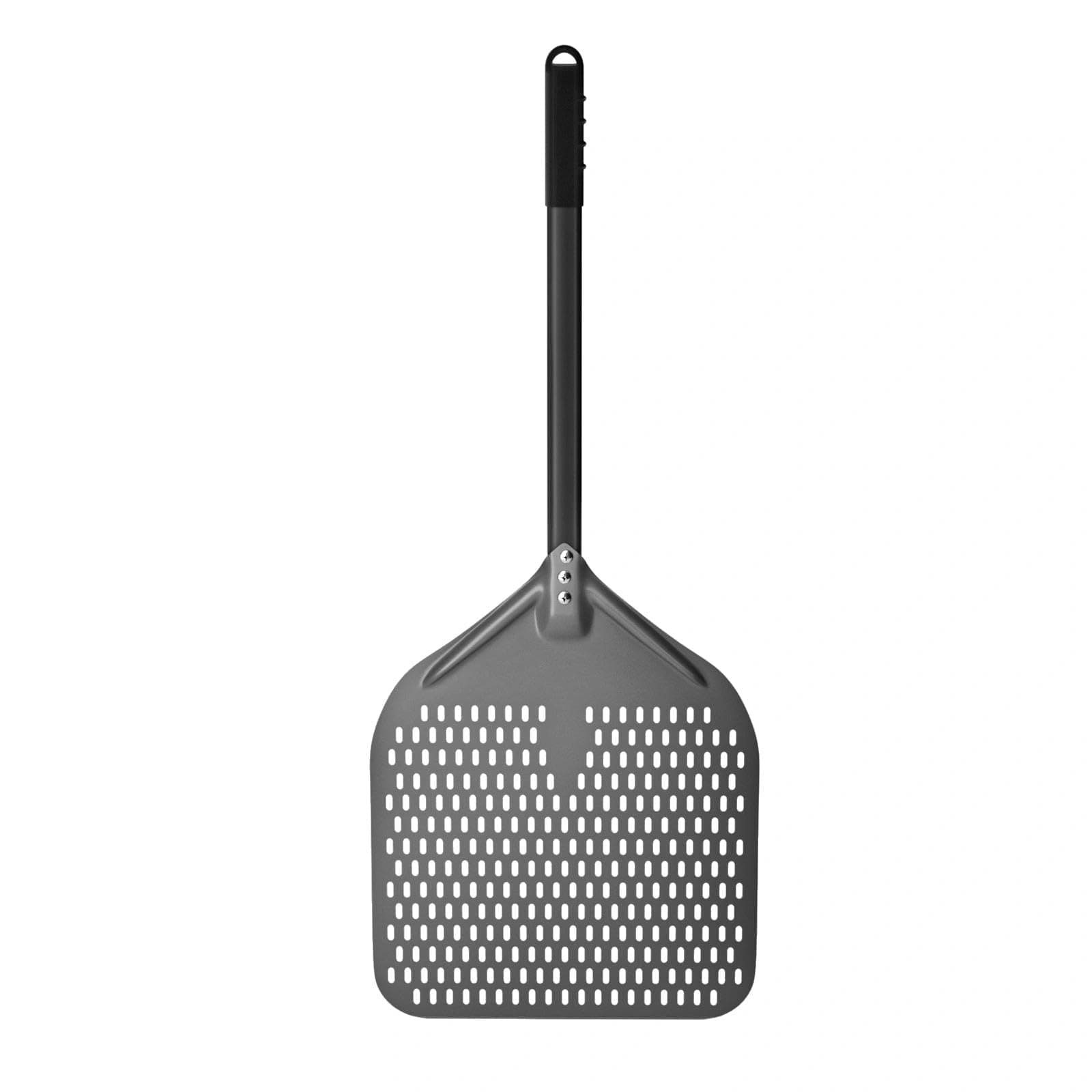 14inch Perforated Pizza Peel, Professional Rectangular Pizza Paddle, Hard Anodized Aluminum Turning Pizza Oven Peel 34.7x36 Blade