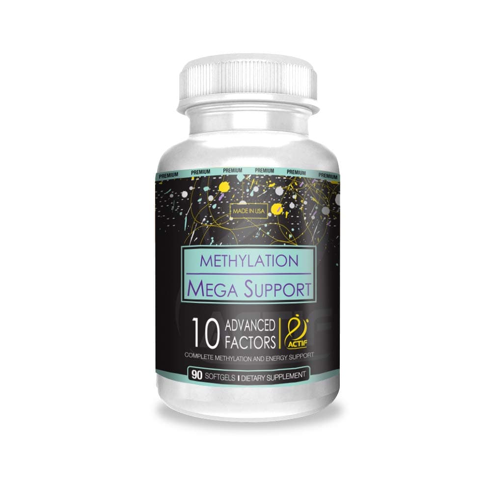 ACTIF Methylation Mega Support with 10 Advanced Factors and Organic Folate – 100% Natural, Non-GMO, 90 Count, Sterile 4 oz