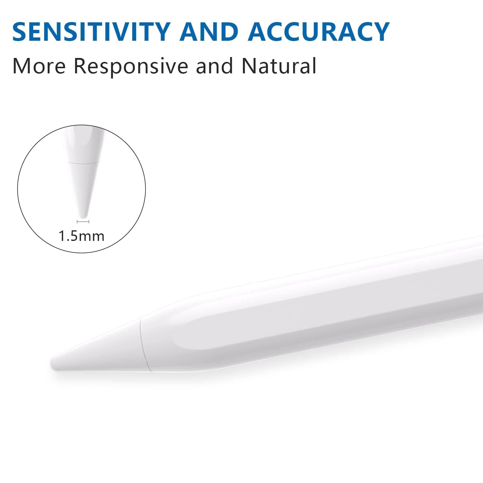 Stylus Pen for Touch Screen, 10Mins Fast Charge Active Pencil Compatible with iPhone Samsung Lenovo iOS/Android and Other Tablets, Smart Digital Universal Stylus Pen for Android, White