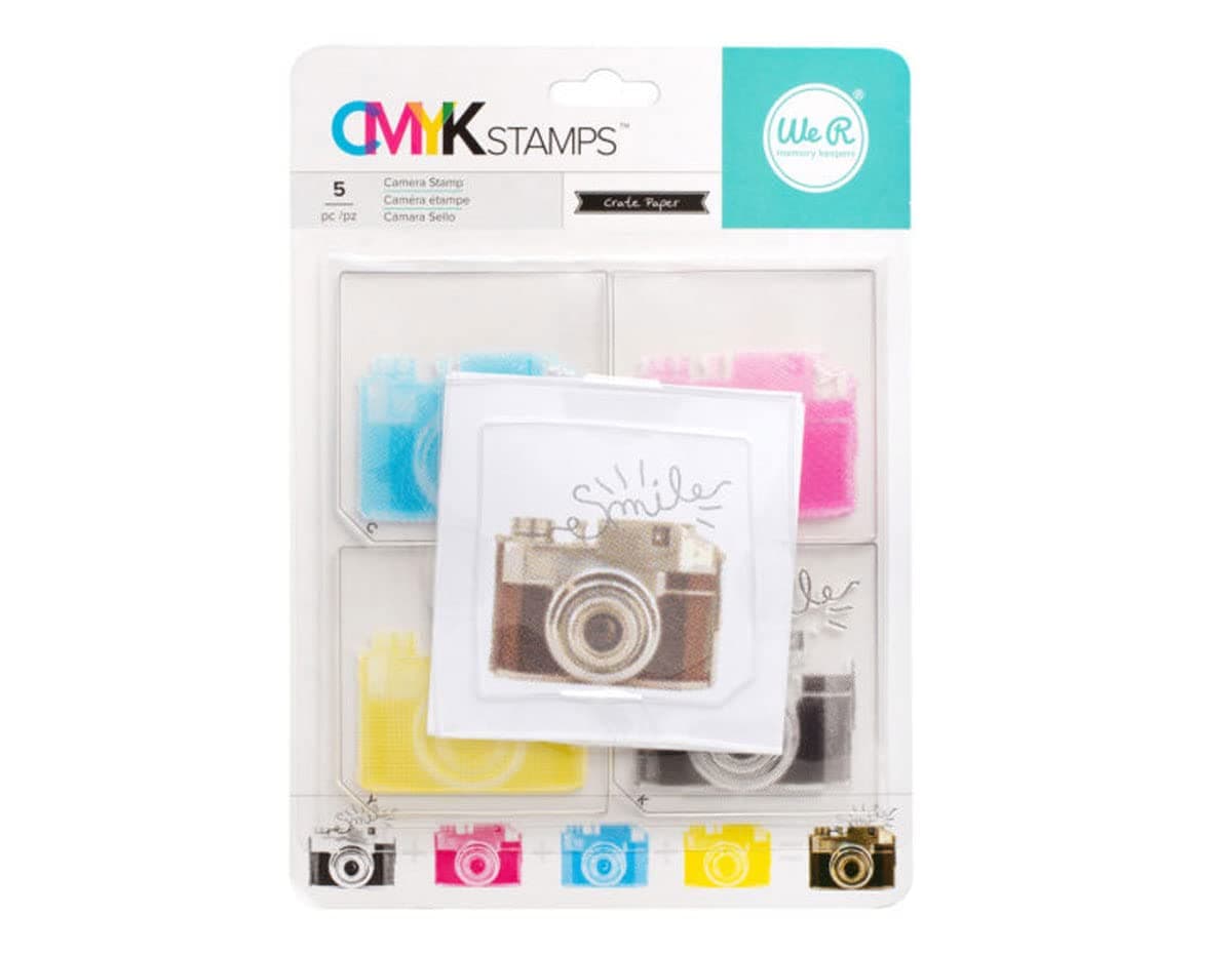 We R Memory Keepers Transparent CMYK Stamp Kit - Camera (5 Piece)