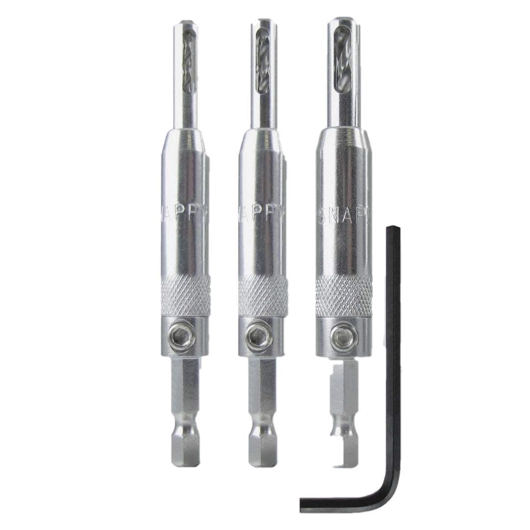 Snappy 3pc Self Centering Hinge Drill Bit Set Made in USA