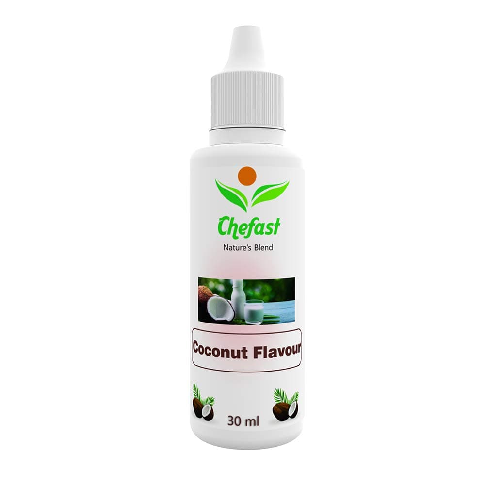 - Chefast Coconut Flavour Baking Essence for Cake, Ice-Cream, Chocolates, Milkshakes- 30ML ( Use 2-3 Drops Essence for 250 Grm Cake)