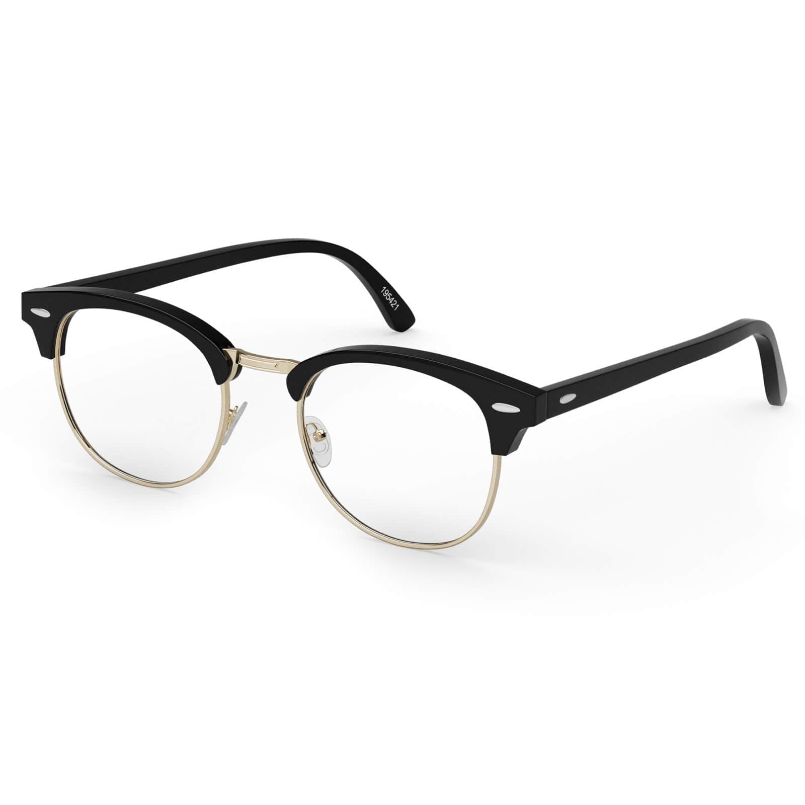 Zenni Optical Blokz Blue Light Blocking Computer Glasses Retro Browline Black Tortoiseshell Frame 195421