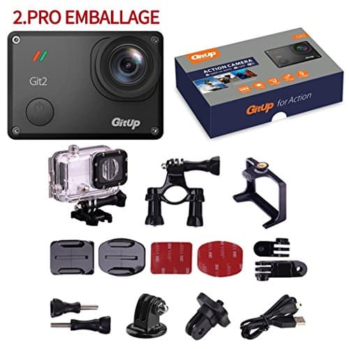 YSILE GitUp Git2 2K 30fps Novatek 96660 1080P WiFi Action Outdoor Sports Waterproof Camera Dvr Sensor Support G-sensor with Wifi(With Extra 10 in 1 Accessories)