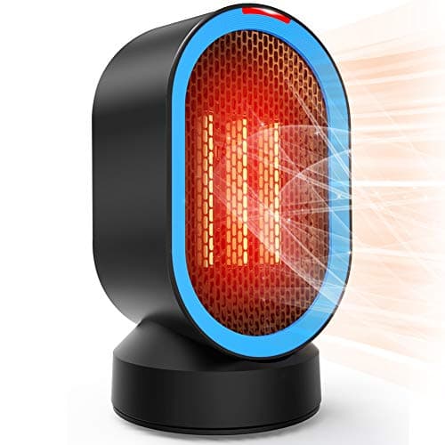 Coolast Small Space Heater, Electric Personal Heaters for Office Ceramic Heaters With Tip-Over Overheat Protection Oscillating Swing Portable 2 Seconds Heat-up for Desk Top Bedroom Home 600W