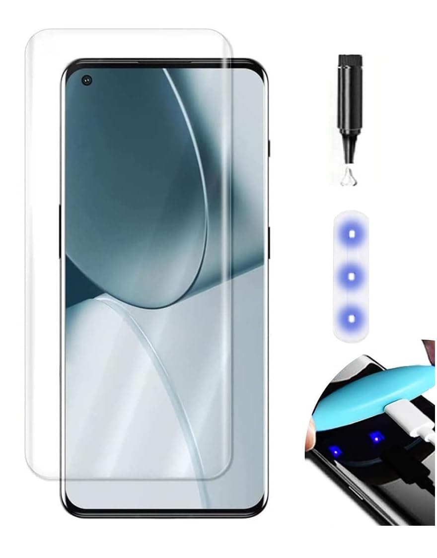 NISHTECH Advanced HD+ Curved UV Tempered Glass Screen Protector Designed for Oppo Reno 6 Pro 5G || Full Screen Protector with Easy Installation Kit (Anti-Scratch)