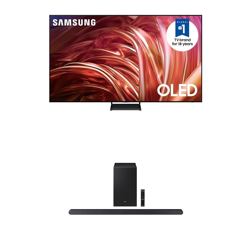 SAMSUNG 55-Inch Class OLED 4K S85D Series HDR Smart TV w/Dolby Atmos, (QN55S85D, 2024 Model) S700D 3.1ch Soundbar w/Wireless Dolby Atmos Audio, Ultra Slim Design