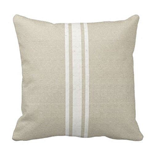 HLPPC Grainsack with Three White Stripes Pillow Case 18 x 18 Inches