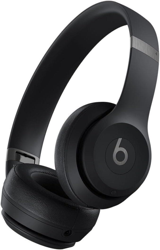 Beats Solo 4 - Wireless Bluetooth On-Ear Headphones, Apple & Android Compatible, Up to 50 Hours of Battery Life - Matte Black (Renewed)