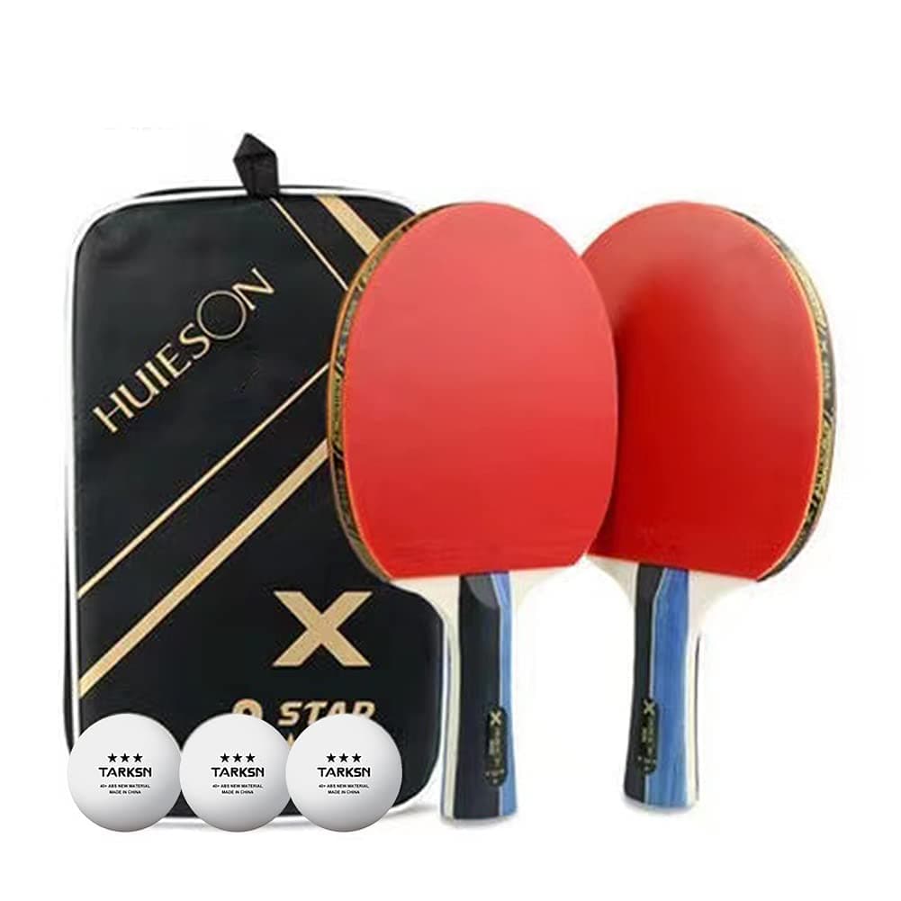 SHENGYI Ping Pong Paddle 3-Star Set 2 and 3 PCS 3-star Table Tennis Balls with Storage Bag Soft Sponge Rubber Table Tennis Racquets Ideal for Professional and Recreational Sport Games