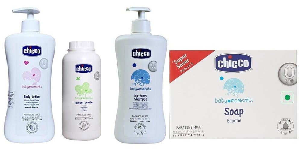 Cheesy Cheeks Chicco Bath Time Set Lotion 500Ml Shampoo 500Ml Powder 150Gm Tripack Soap 300Gm Gift Set