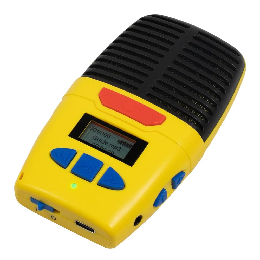 Micro-Speak Plus Digital Voice Recorder and MP3 Player, 1GB Yellow. Mini Dictaphone with 15 Hours Recording Time. Independent Living Aid & Education Learning Resource