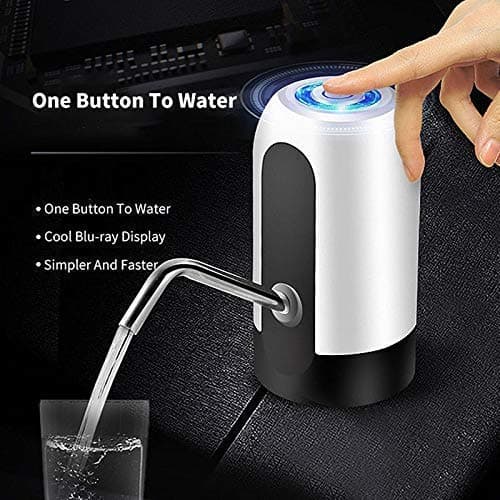 Electra Wireless Automatic Water Can Dispenser Pump best for Home/office/Kitchen/warehouse and Hospital regular use with Rechargeable Battery for 20 Litre Bottle, Black and white