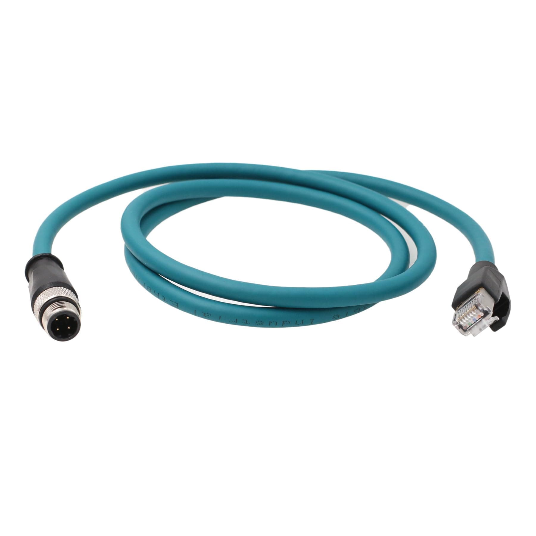 HangTon Ethernet M12 4 Pin D-Coded to RJ45 Cable for Keyence Sick Machine Vision Sensor Reader Barcode Scanner, Profinet Network 1m