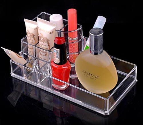 Vieworld Acrylic Cosmetic Organizer, 8 Compartments, Clear