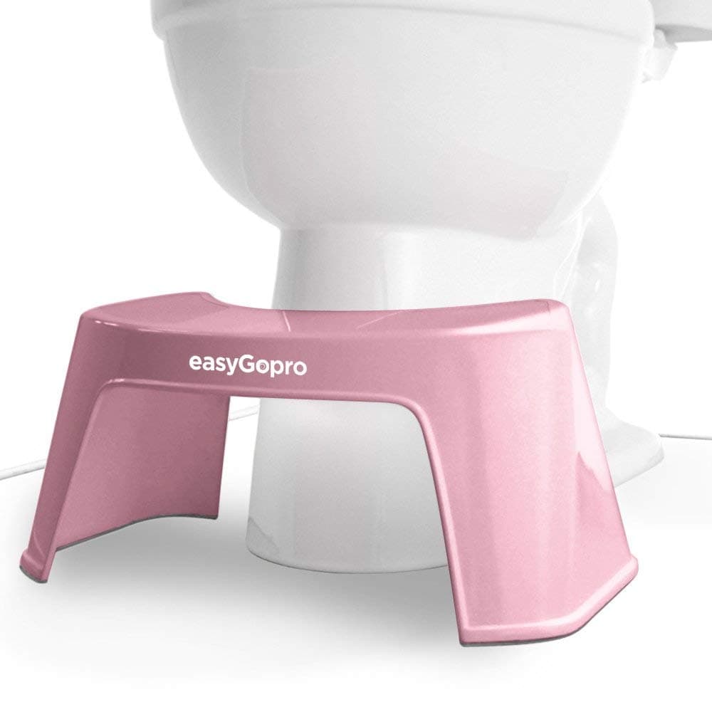 easyGopro - Go time just got easier - 7.5" Discreet | Squatty Bathroom Toilet Stool | Compact | Sturdy | One Size Fits All |PINK