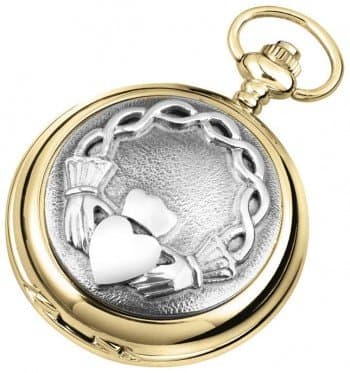 Woodford Full Hunter Chrome Claddagh Pocket Watch