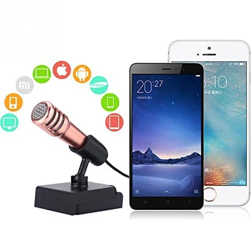 Novelty portable 3.5mm Wired Potable Mini Microphone Stereo Mic (GOLD)
