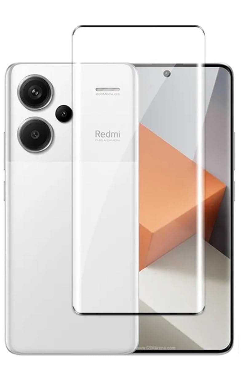 Zubitech Screen Protector For Redmi Note 13 Pro Plus Tempered Glass Screen Protector Full Screen Coverage HD Clarity 3D Curved Edge Anti Shatter Scratch Proof Glass For Xiaomi Redmi Note 13 Pro Plus