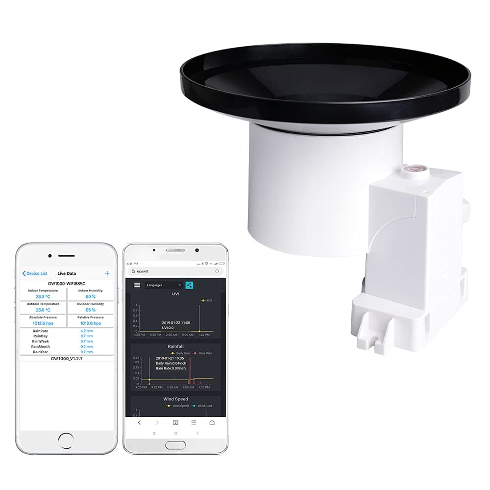 ECOWITT WH40 Wireless Self-Emptying Rain Collector Rainfall Sensor - Accessory Only, Can Not Be Used Alone