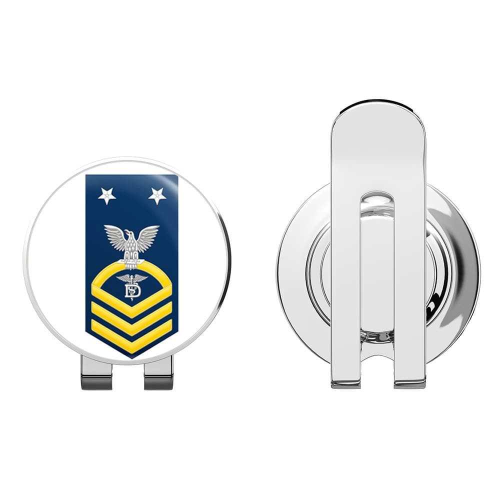 US Navy Master Chief Gold E-9 Dental Technician DT Golf Hat Clip with Magnetic Ball Marker