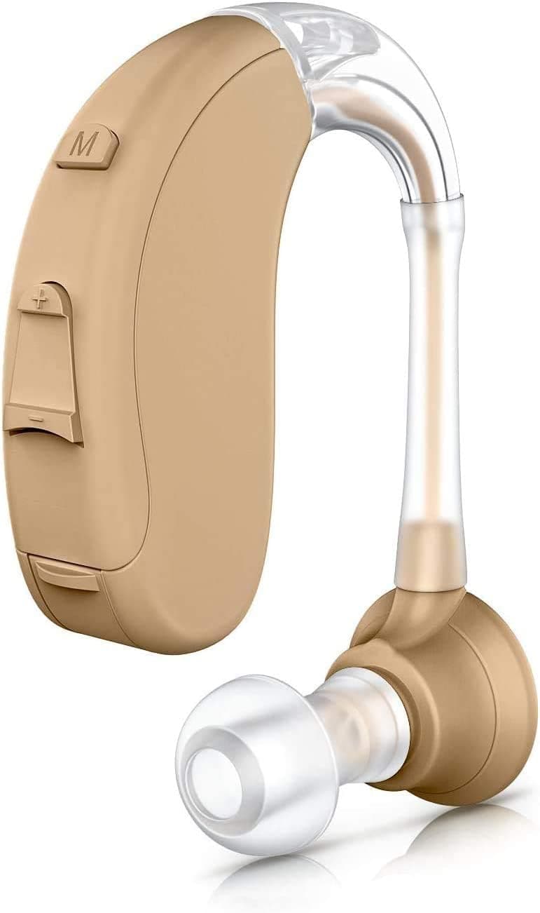 Audioactive Digital BTE Hearing Sound Amplifier | Amplification Device | with Long Lasting Battery, Noise Reduction and Digital Circuitry Control Fits Behind The Ear Premium Material - Beige