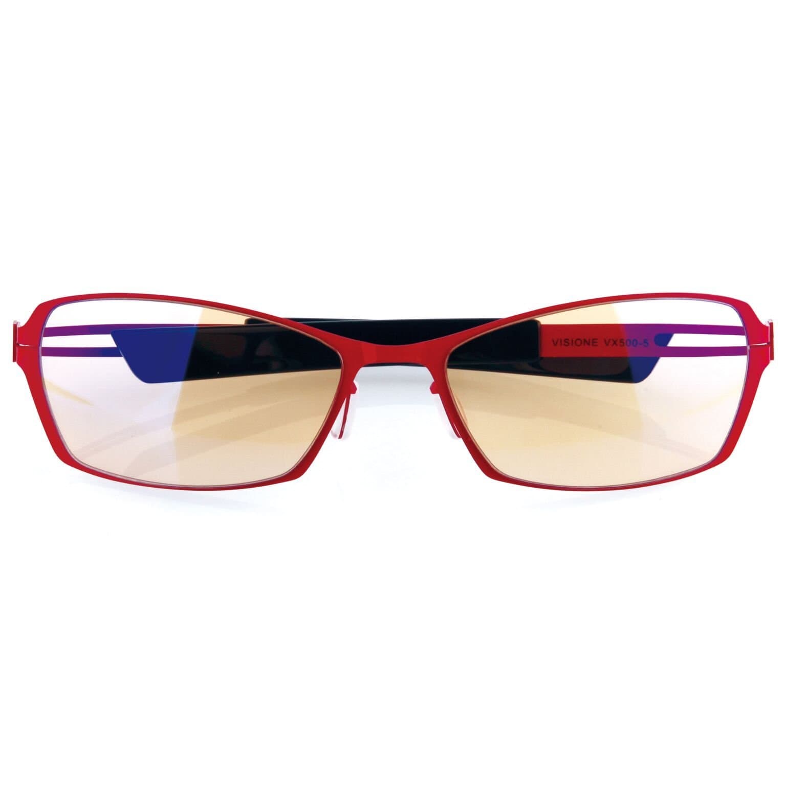Arozzi - Visione VX500 Blue Light Blocking Computer and Gaming Glasses - Anti-Glare, UV Protection - Red