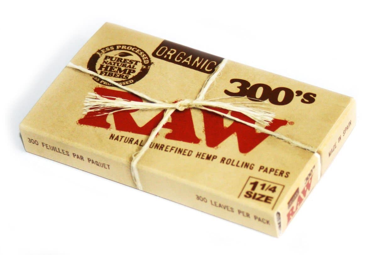 RAW Organic 300 1.25 1 1/4 Size Rolling Papers 1 Pack = 300 Leaves, 300 Count (Pack of 1)