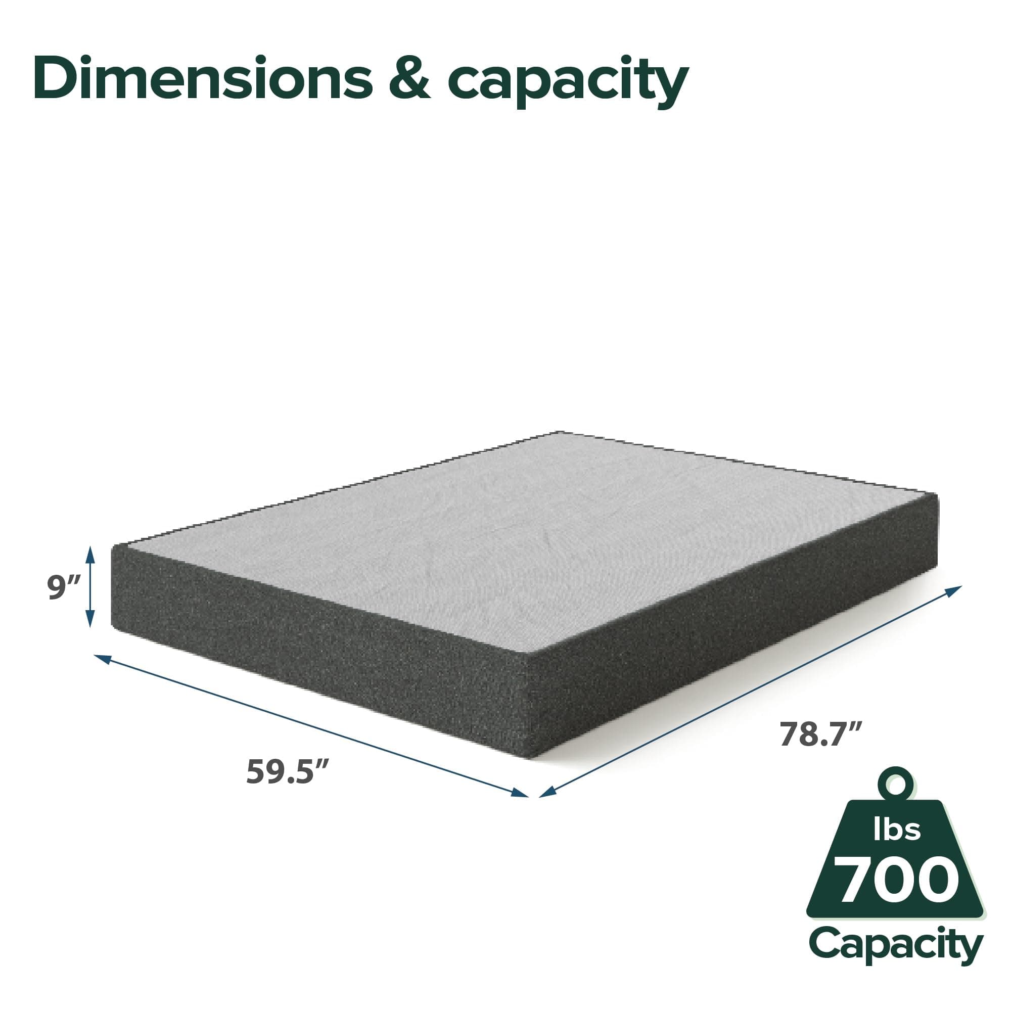 Zinus 9 Inch Queen WonderBox(TM) Smart Box Spring, Quick Assembly Mattress Foundation, Durable Metal Frame, Grey