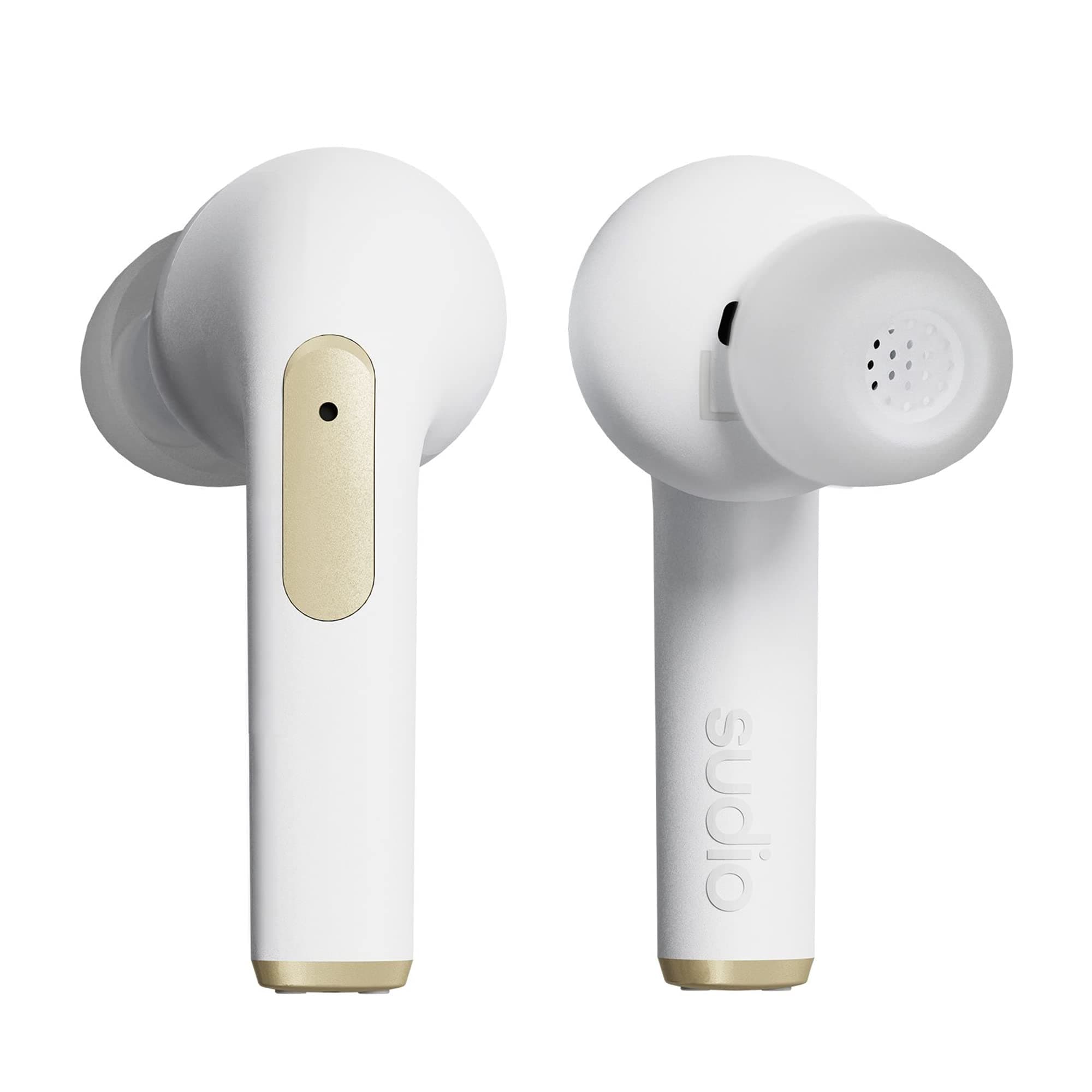 Sudio N2 Pro True Wireless Bluetooth In-ear Earbuds with ANC - Multipoint Connection, IPX4 Water Resistant, USB-C and Wireless Charging, Microphone, 30h Play Time with Charging Case (White)