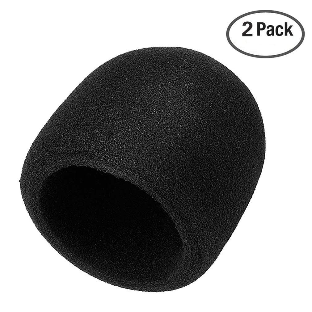 Foam Microphone Windscreen- Aedor Quality Sponge Mic Cover as a pop filter for Blue Yeti, Yeti Pro Condenser Microphones 2 Pack (Black)