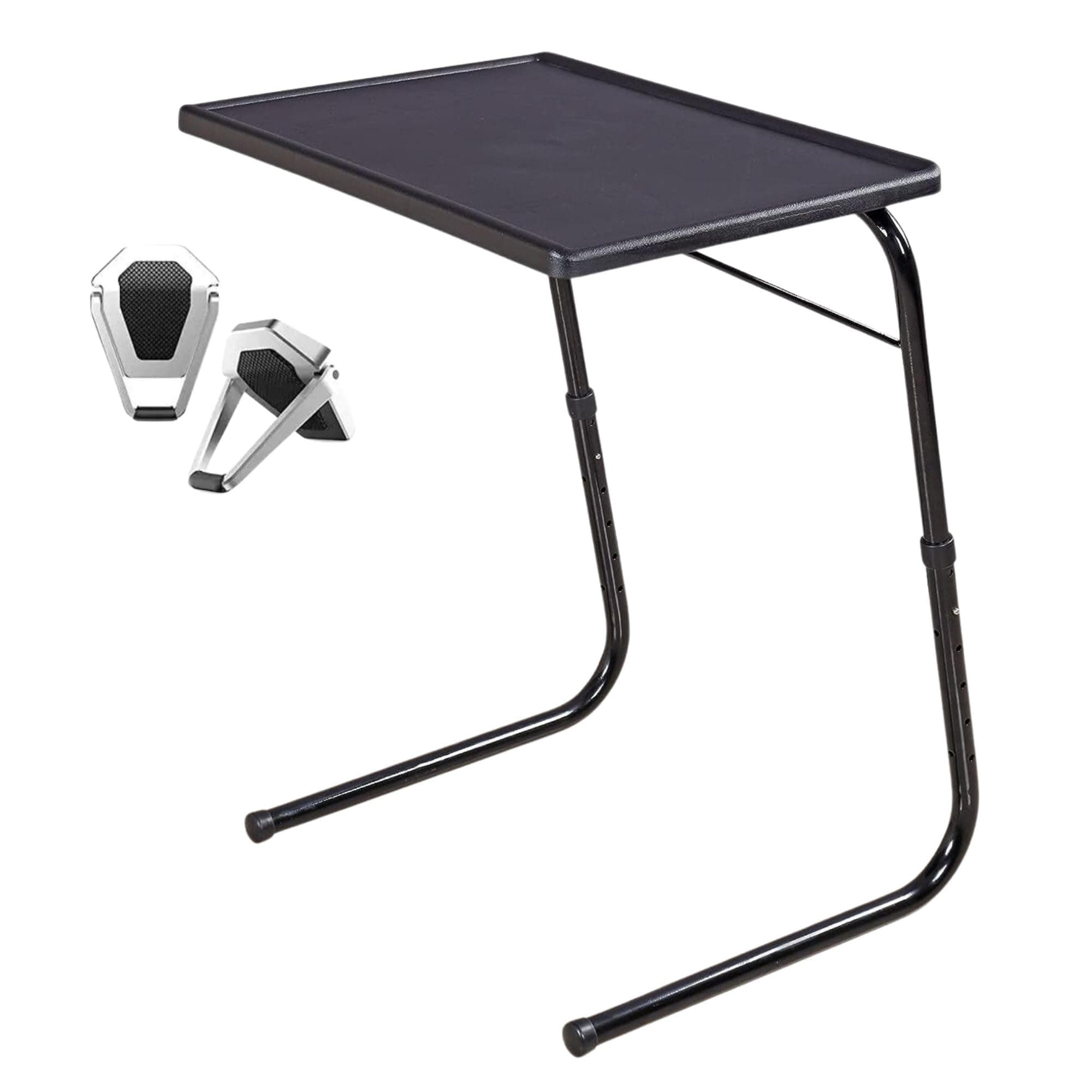 Gadget Wagon Table Black Strong and Sturdy for Studies; Laptop; Patient Dining; Foldable; Multi Purpose (Black 2)
