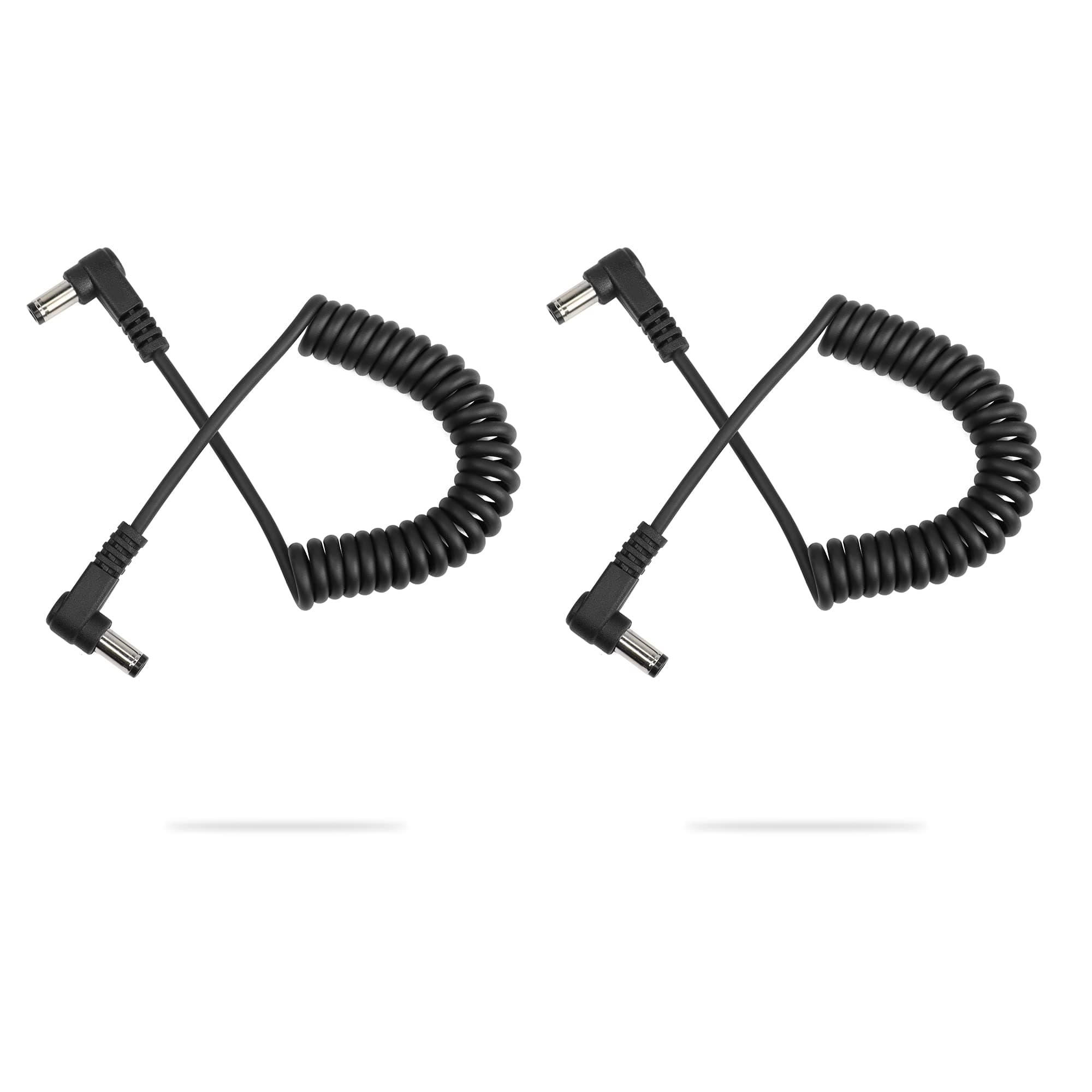 GINTOOYUN DC Power Extension Cable DC 5.5MM x 2.5MM 90 Degree Male to Male Plug Cable Right Angle DC5525 Power Adapter Cable for Strip Lihgt,CCTVSecurity Camera,Monitors,etc(2pcs)