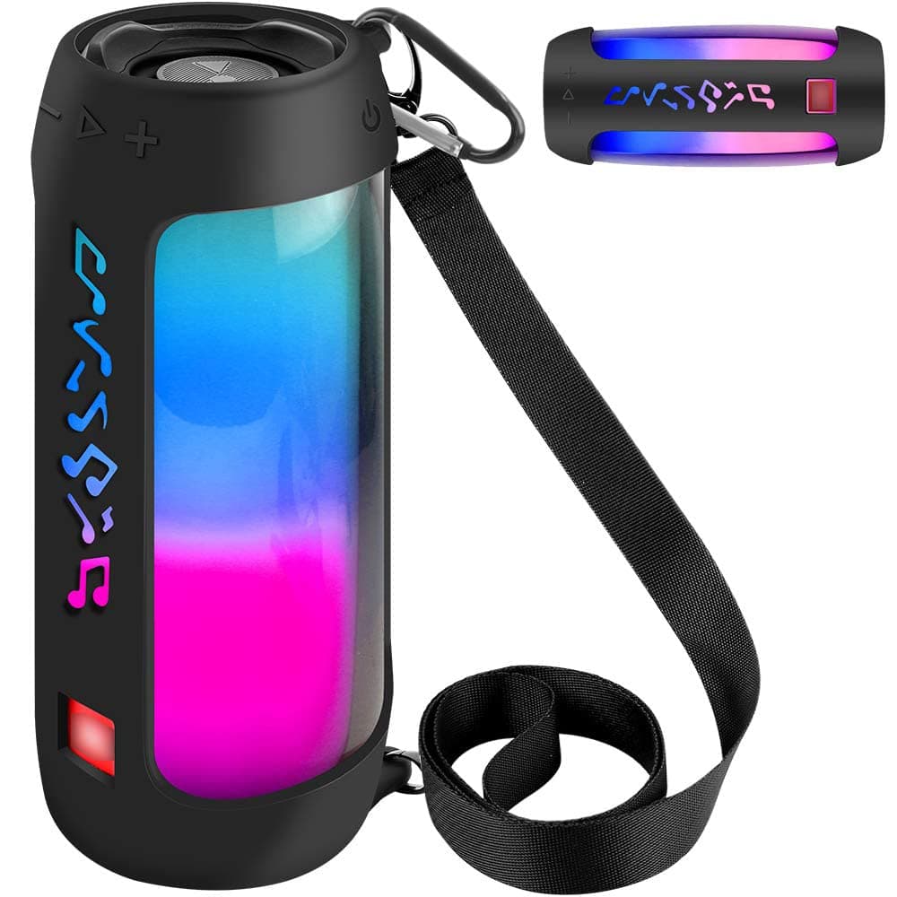 Case Cover for JBL Pulse 4 - Waterproof Portable Bluetooth Speaker, Travel Carrying Storage Bag with Shoulder Strap and Carabiner (Black)