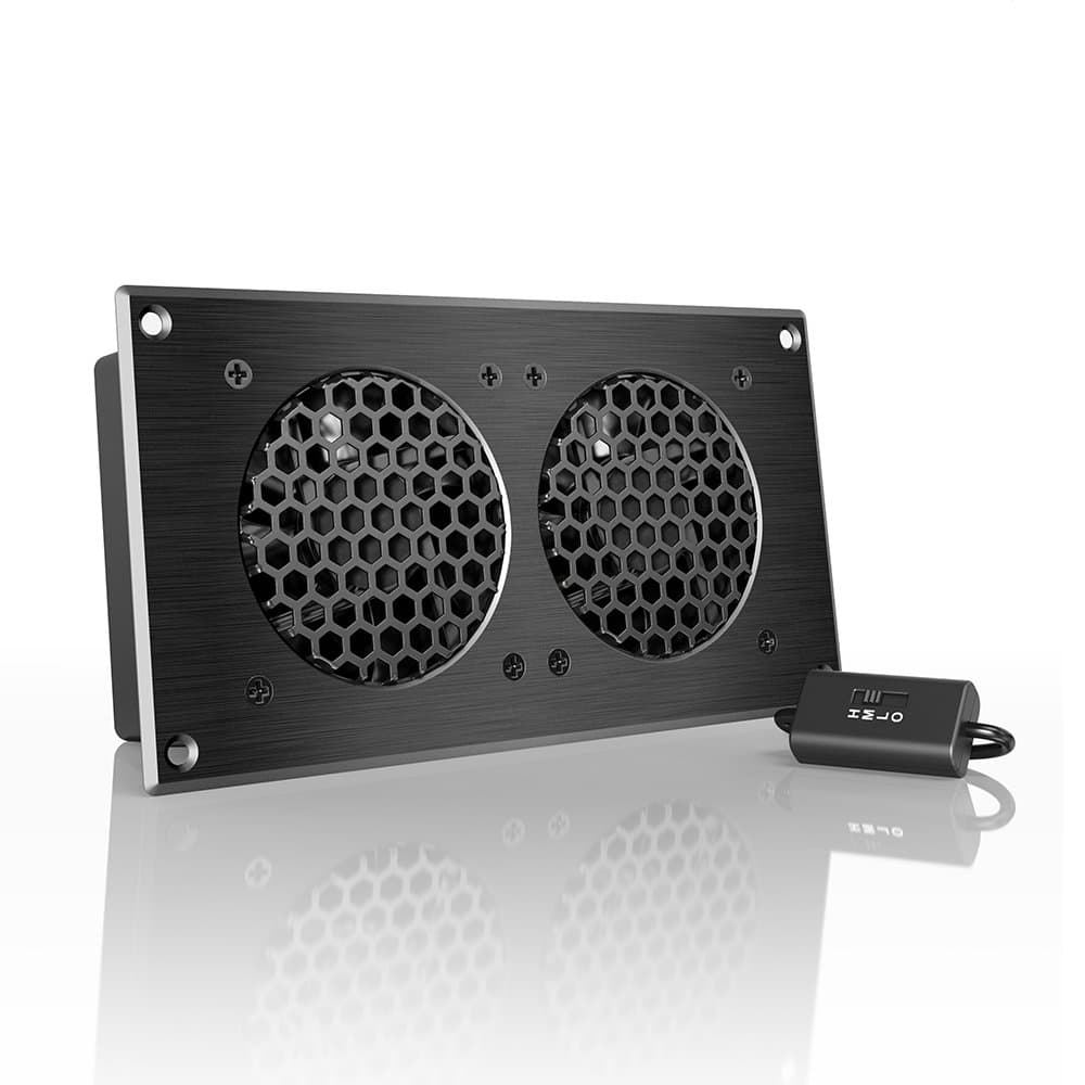 AIRPLATE S5, Quiet Cooling Fan System 8 with Speed Control, for Home Theater AV Cabinets