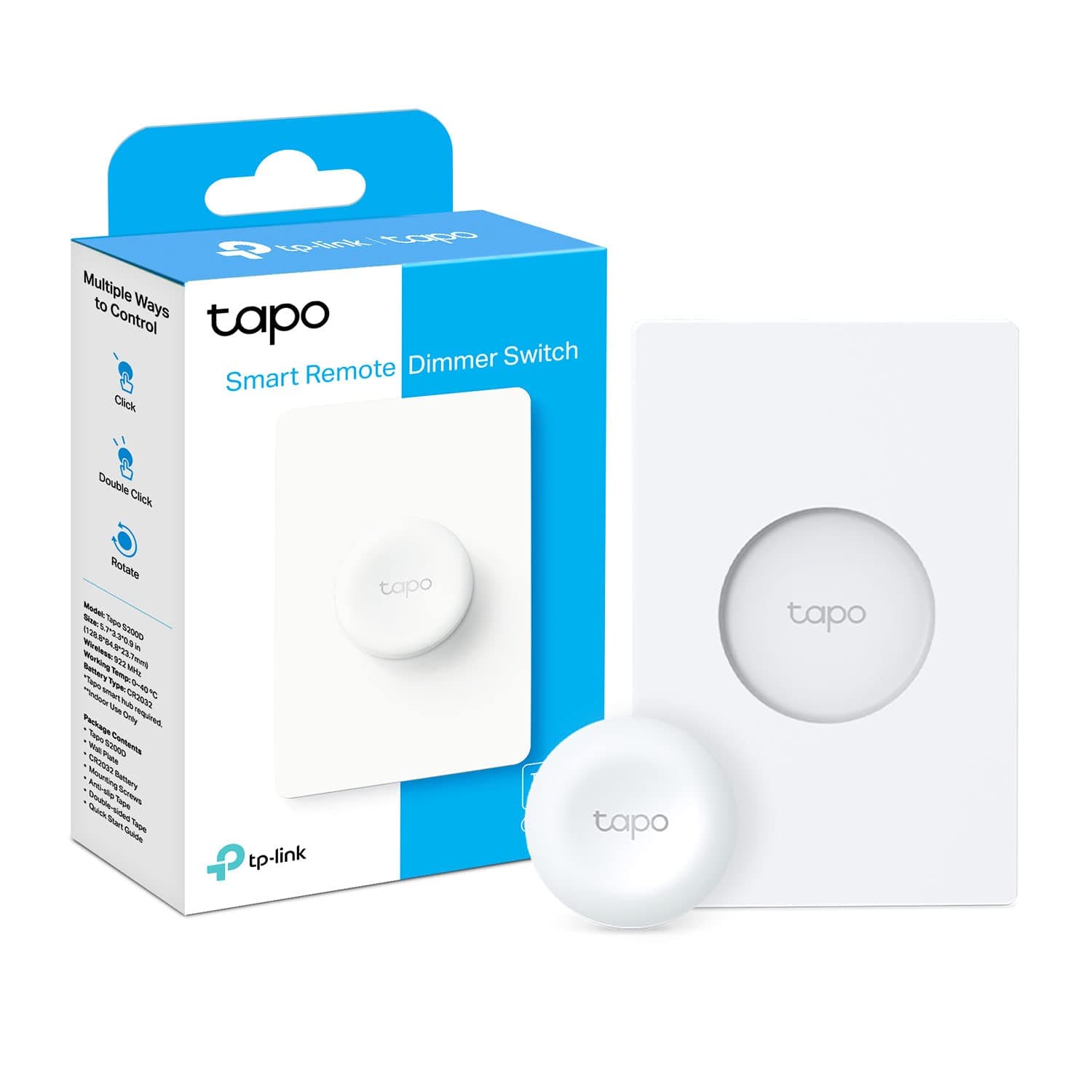 TP-Link Smart Button | Wireless Remote Dimmer Switch | 3-Way Control | Tap & Rotate HUB Required | 1+ Year Battery Life