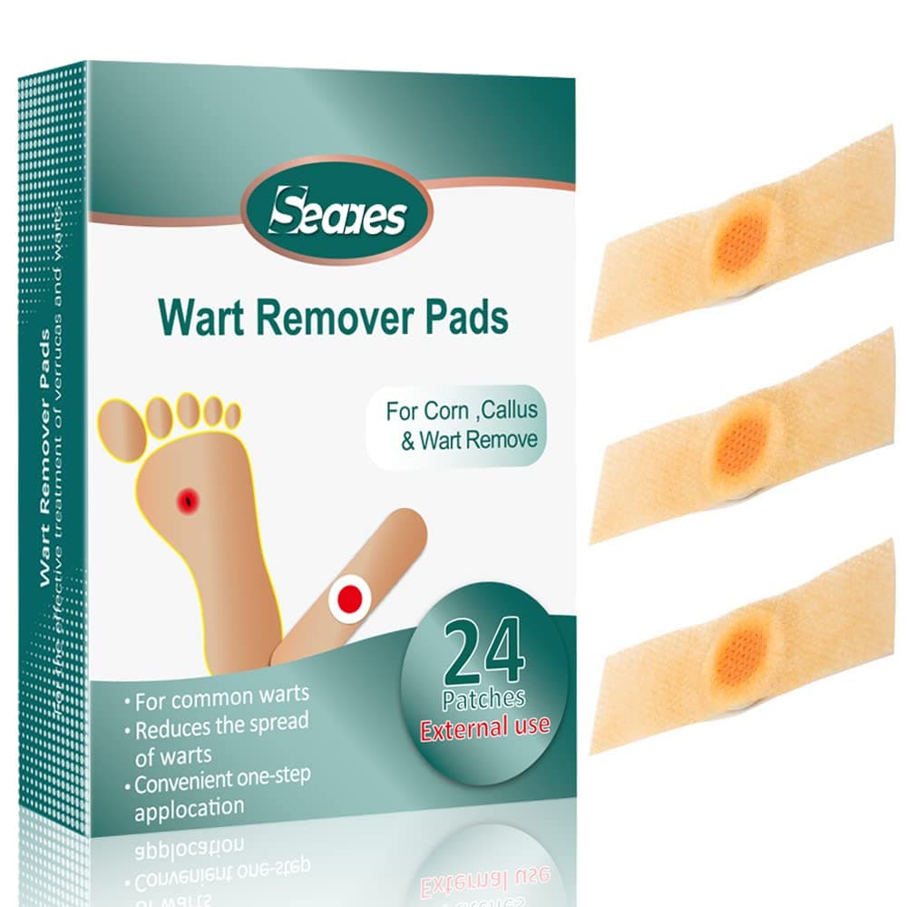 Wart Remover, Corn Remover Pads, Foot Corn Removal Plaster with Hole, Professional Removes Common and Plantar Warts, Callus, Stops Wart Regrowth 24Pcs