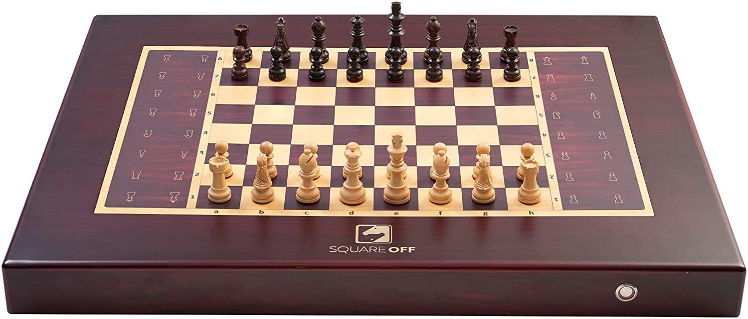 Square Off - Smart Chess Board with Rich Rose Finish: The chess pieces move automatically. Play from artifical intelligence from chess enthusiasts and boards around the world. Grand Kingdom Set